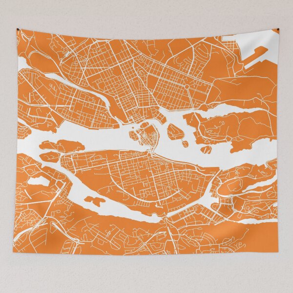 Item preview, Stockholm map orange designed and sold by mapsart.