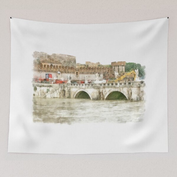 Item preview, Rome: Tiber River bridge and Saint Angel Castle designed and sold by Giuseppe Cocco.