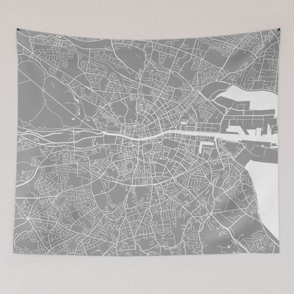 Item preview, Dublin map grey designed and sold by mapsart.