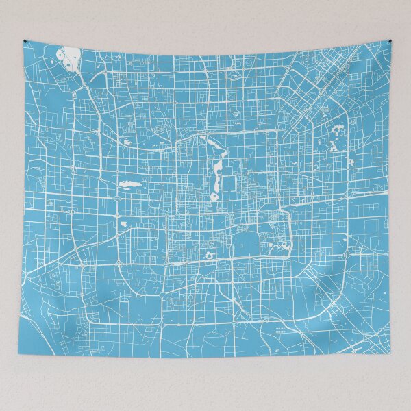 Item preview, Beijing map blue designed and sold by mapsart.