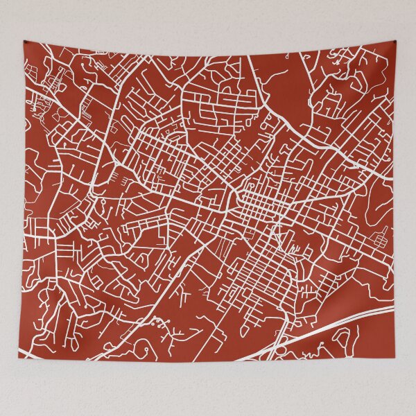 Item preview, Charlottesville Map - Dark Red designed and sold by CartoCreative.