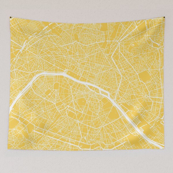 Item preview, Paris map yellow designed and sold by mapsart.