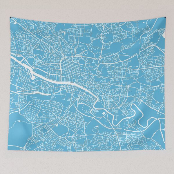 Item preview, Glasgow map blue designed and sold by mapsart.