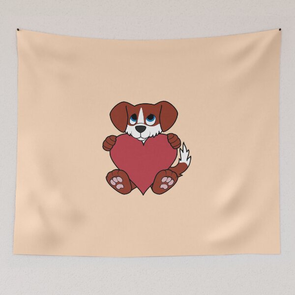 Aperçu de l'œuvre Valentine's Day Red Dog with Blaze & Red Heart créée et vendue par Grifynne.