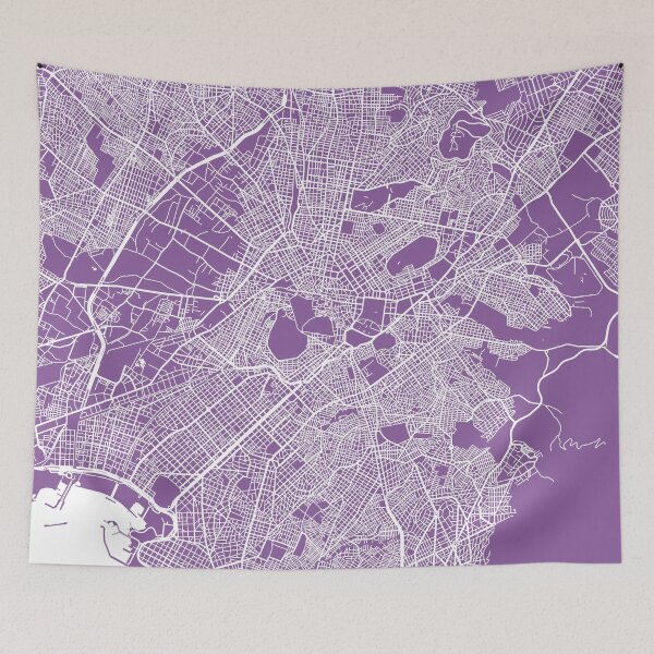 Item preview, Athens map lilac designed and sold by mapsart.