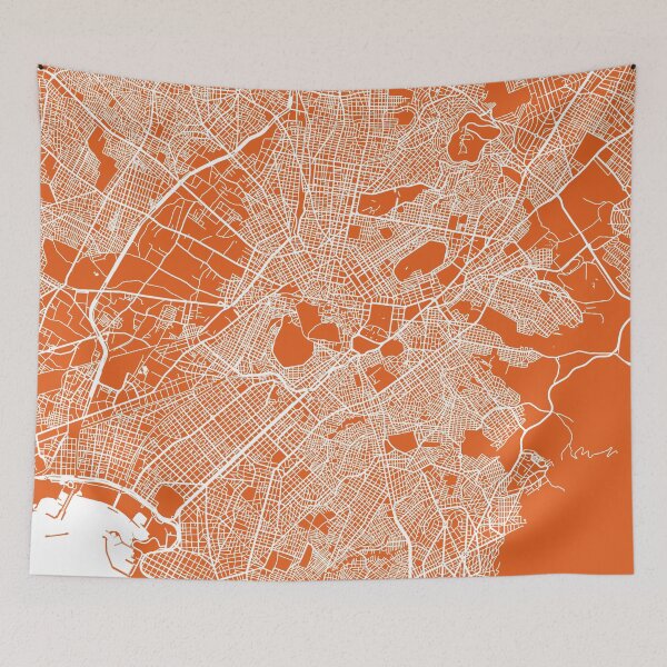 Item preview, Athens map orange designed and sold by mapsart.