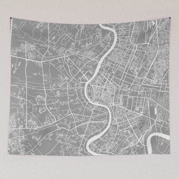 Item preview, Bangkok map grey designed and sold by mapsart.