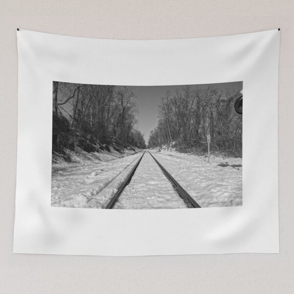 Item preview, Train Tracks on a snowy winter day designed and sold by CSSphotos.