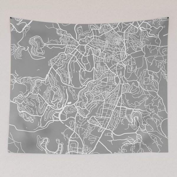 Artikelvorschau, Jerusalem Karte grau entworfen und verkauft von mapsart.