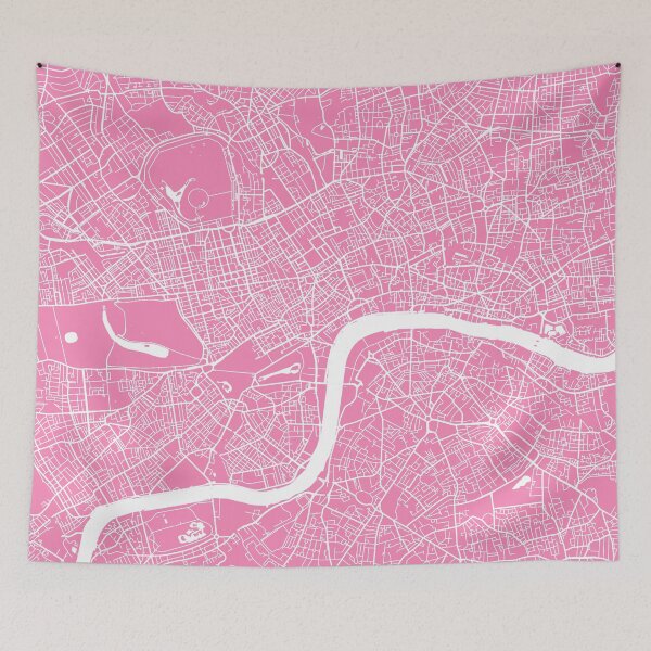 Item preview, London map pink designed and sold by mapsart.