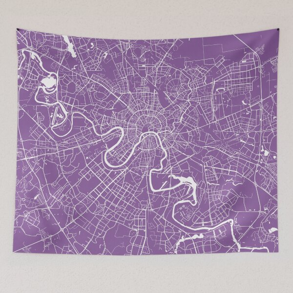Item preview, Moscow map lilac designed and sold by mapsart.
