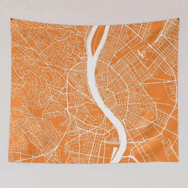Item preview, Budapest map orange designed and sold by mapsart.