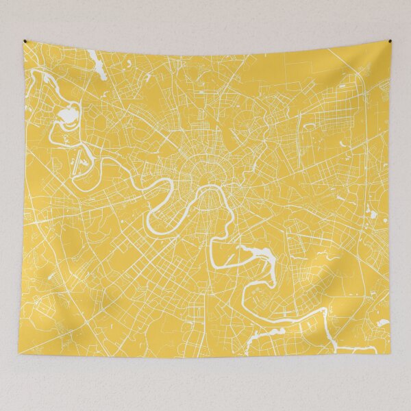 Item preview, Moscow map yellow designed and sold by mapsart.