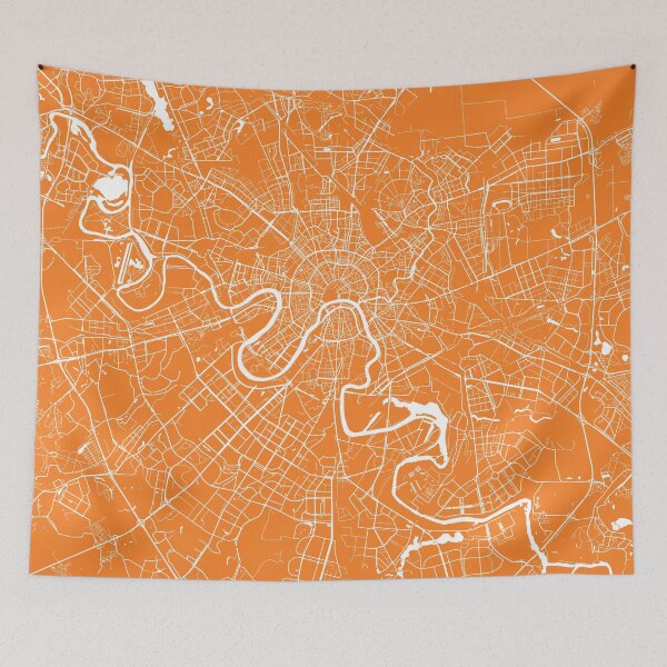 Item preview, Moscow map orange designed and sold by mapsart.