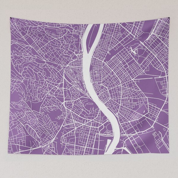 Item preview, Budapest map lilac designed and sold by mapsart.