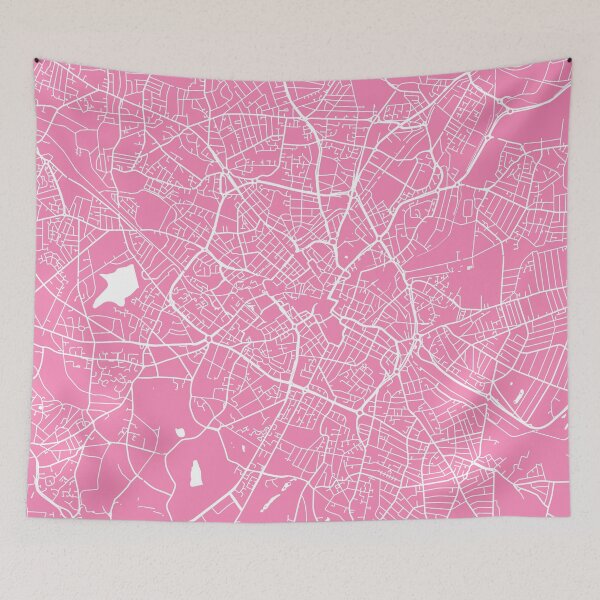 Item preview, Birmingham map pink designed and sold by mapsart.