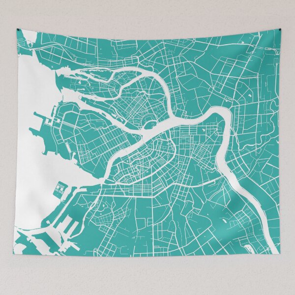 Item preview, Saint Petersburg map turquoise designed and sold by mapsart.