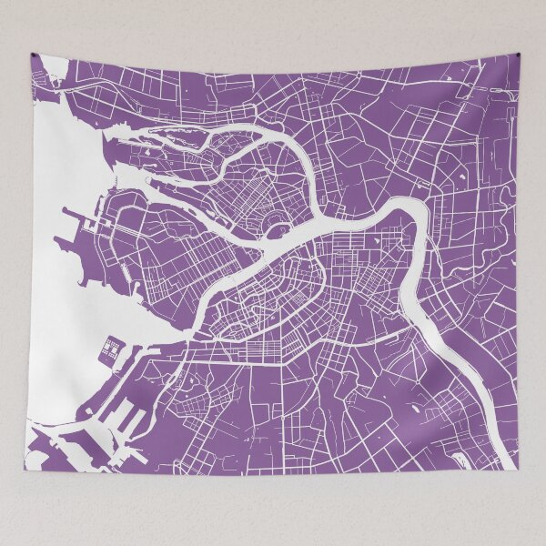 Item preview, Saint Petersburg map lilac designed and sold by mapsart.