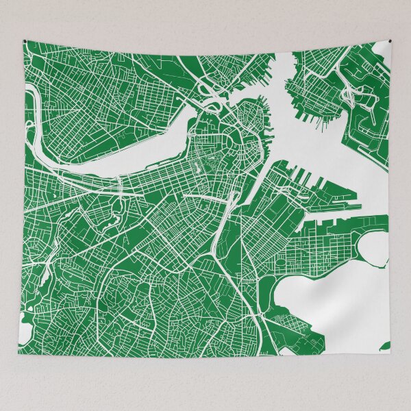 Item preview, Boston Map - Green designed and sold by CartoCreative.
