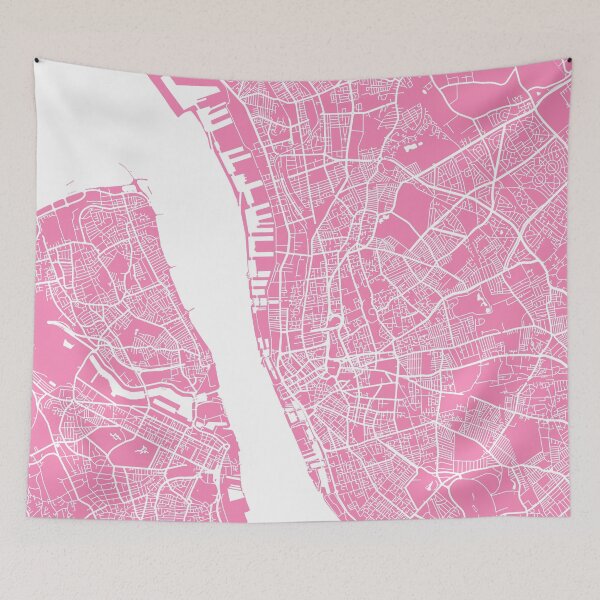 Item preview, Liverpool map pink designed and sold by mapsart.