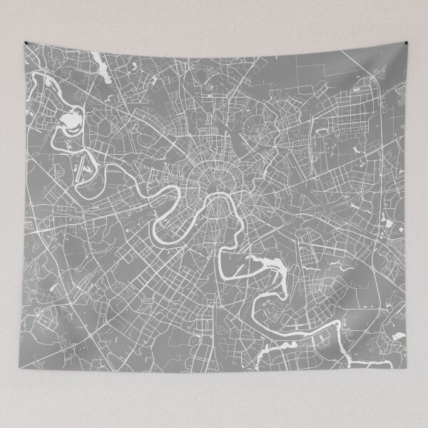 Item preview, Moscow map grey designed and sold by mapsart.