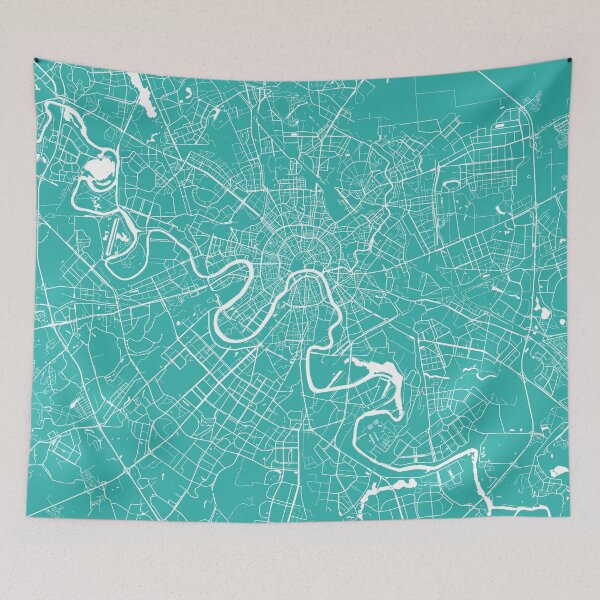 Item preview, Moscow map turquoise designed and sold by mapsart.