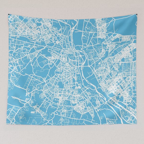 Artikelvorschau, Neu-Delhi Karte blau entworfen und verkauft von mapsart.