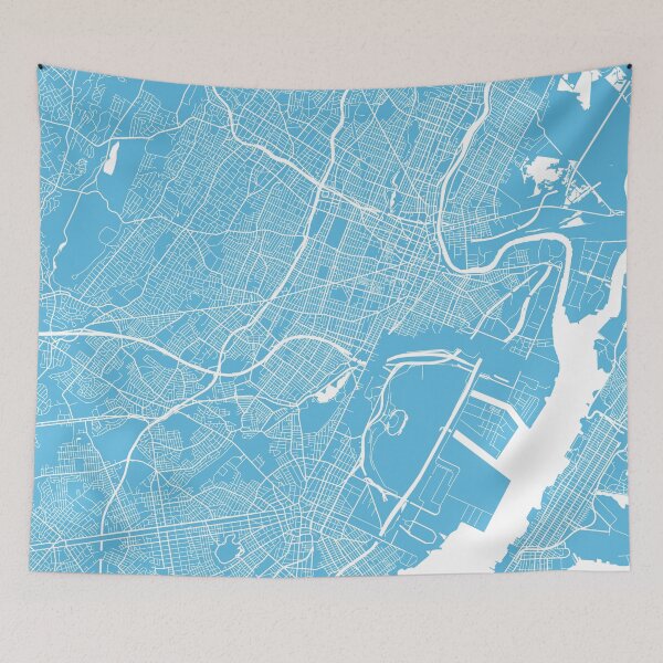 Item preview, Newark map blue designed and sold by mapsart.