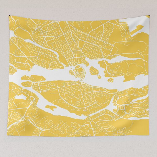 Item preview, Stockholm map yellow designed and sold by mapsart.