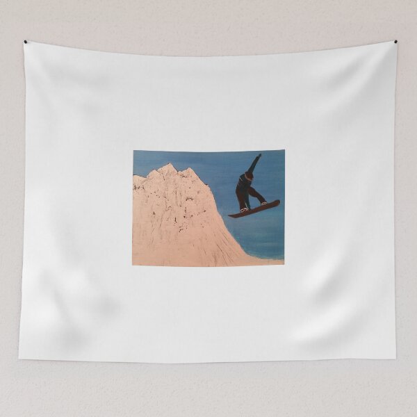 Item preview, SNOWBOARDER-Oil on canvas-11”H by 14”W designed and sold by ArtbyAnnushka.