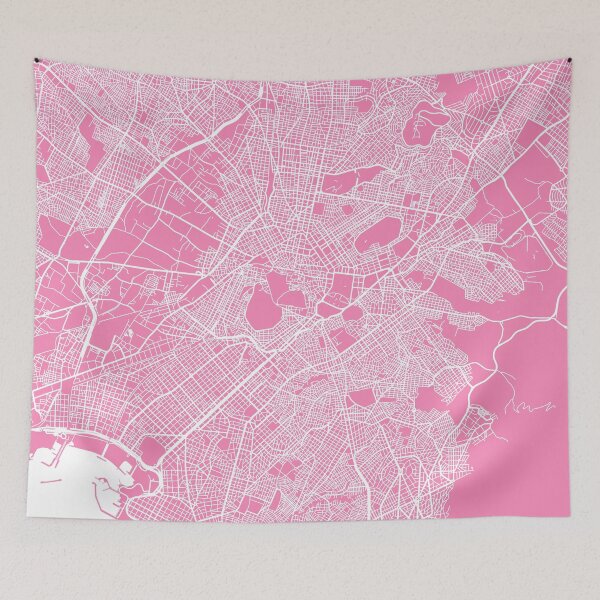 Item preview, Athens map pink designed and sold by mapsart.