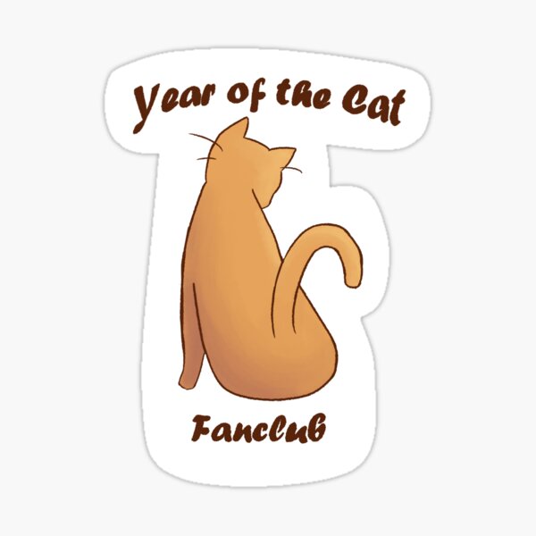 Vista previa del artículo con la obra «Club de fans del año del gato», diseñado y vendido por NerdyPaperDolls.