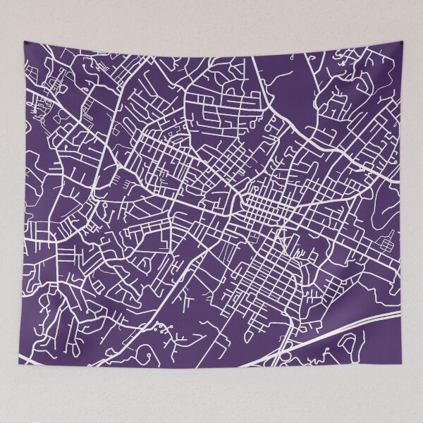Item preview, Charlottesville Map - Dark Purple designed and sold by CartoCreative.