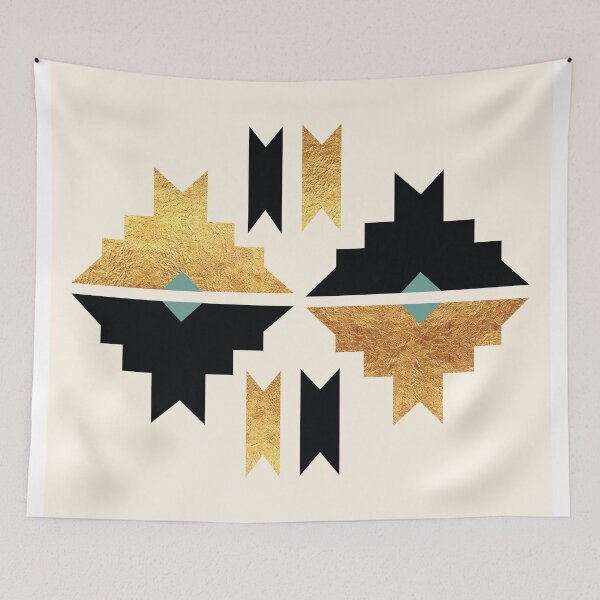 Item preview, Black And Gold Abstract Tribal Pattern designed and sold by NordicStudio.