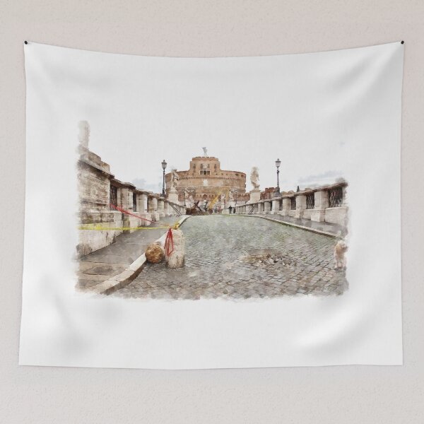 Item preview, Rome: Tiber River bridge and Saint Angel Castle designed and sold by Giuseppe Cocco.