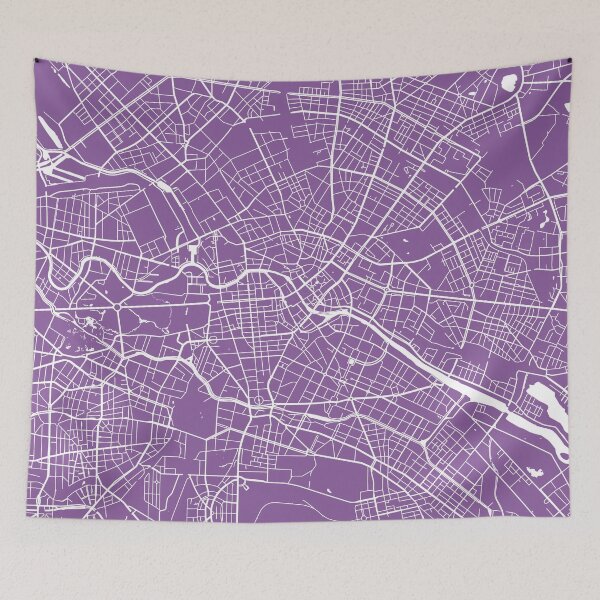 Item preview, Berlin map lilac designed and sold by mapsart.