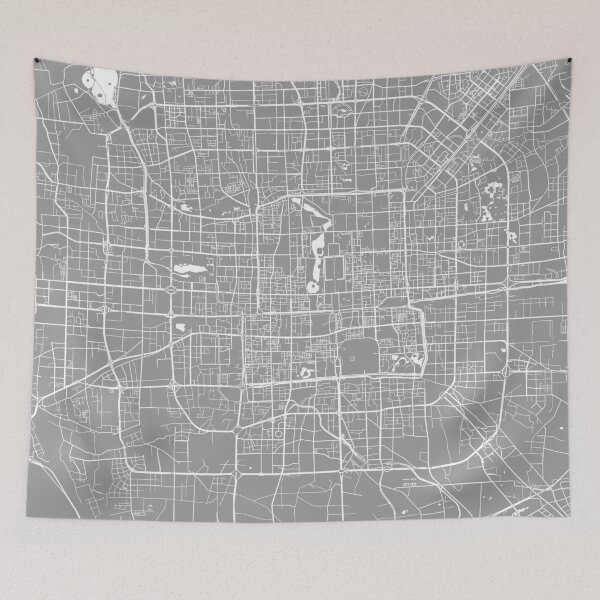 Item preview, Beijing map grey designed and sold by mapsart.