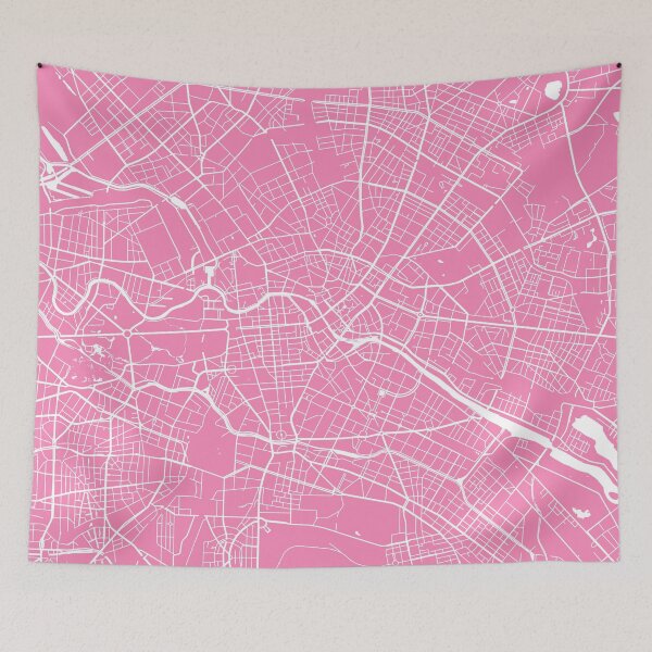 Artikelvorschau, Berlin Karte rosa entworfen und verkauft von mapsart.