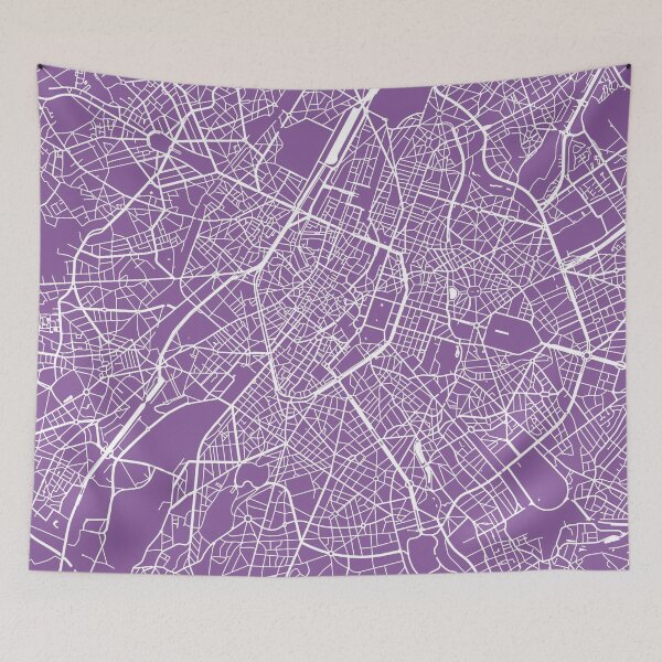 Item preview, Brussels map lilac designed and sold by mapsart.