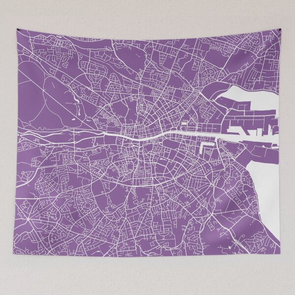Item preview, Dublin map lilac designed and sold by mapsart.