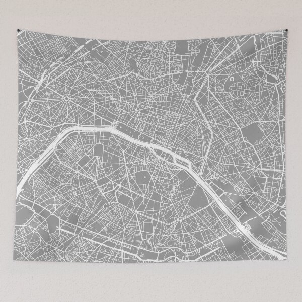 Item preview, Paris map grey designed and sold by mapsart.