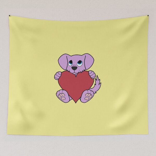Aperçu de l'œuvre Valentine's Day Purple Dog with Red Heart créée et vendue par Grifynne.