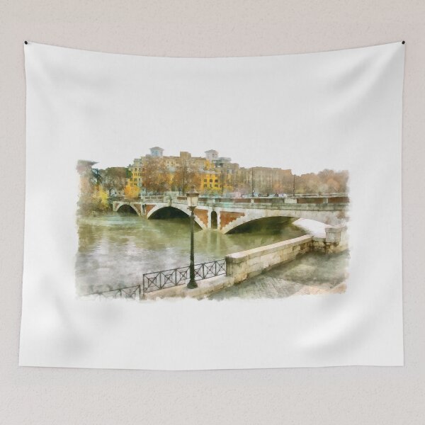 Item preview, Rome: Tiber River bridge and urban landscape designed and sold by Giuseppe Cocco.