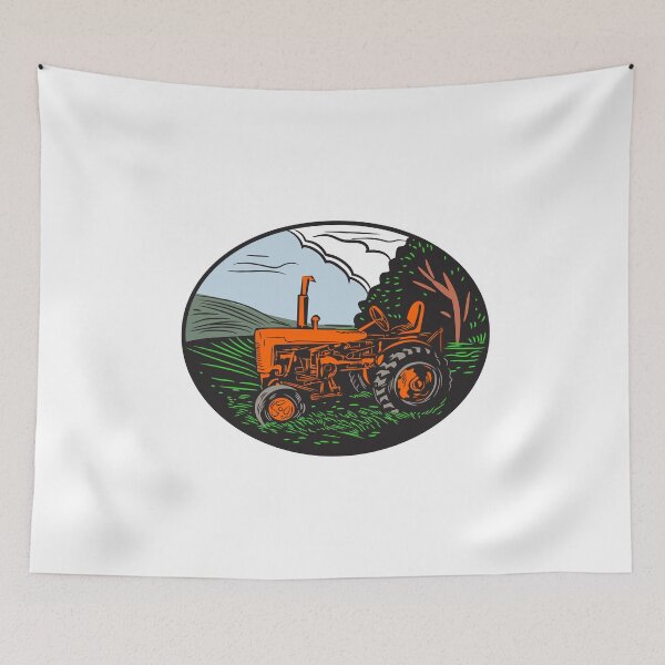 Item preview, Vintage Tractor Farm Woodcut designed and sold by patrimonio.