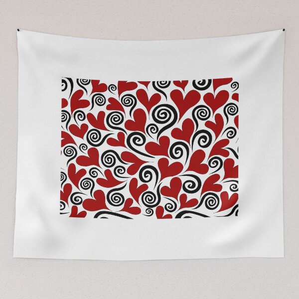 Item preview, Red Hearts and Swirls designed and sold by Wealie.