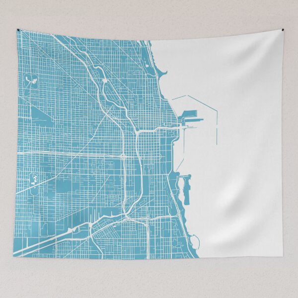 Item preview, Chicago Map - Baby Blue designed and sold by CartoCreative.