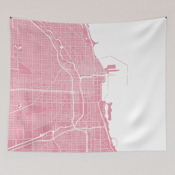 Item preview, Chicago Map - Pink designed and sold by CartoCreative.