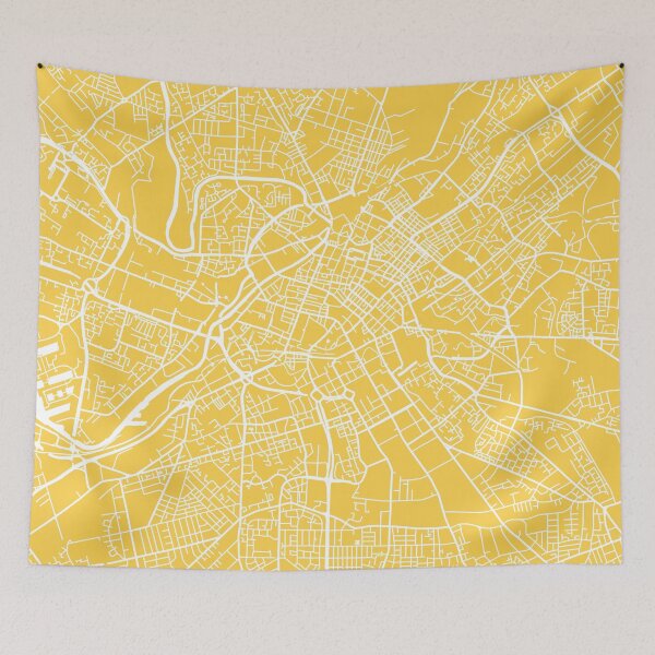 Item preview, Manchester map yellow designed and sold by mapsart.