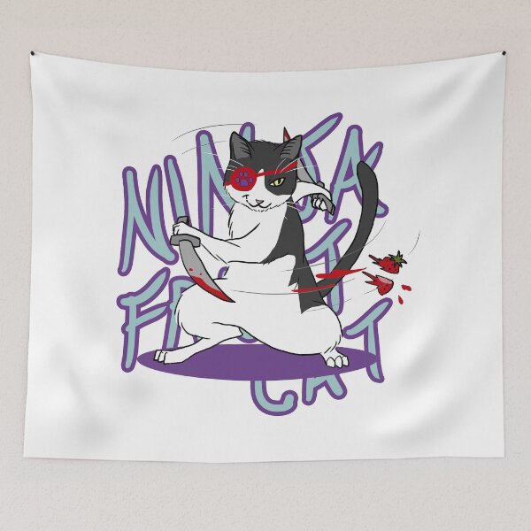 Item preview, Ninja Fruit Cat [Redbubble Art Party] designed and sold by tirmedesign.