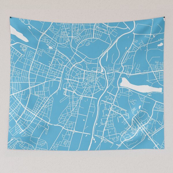 Item preview, Poznan map blue designed and sold by mapsart.